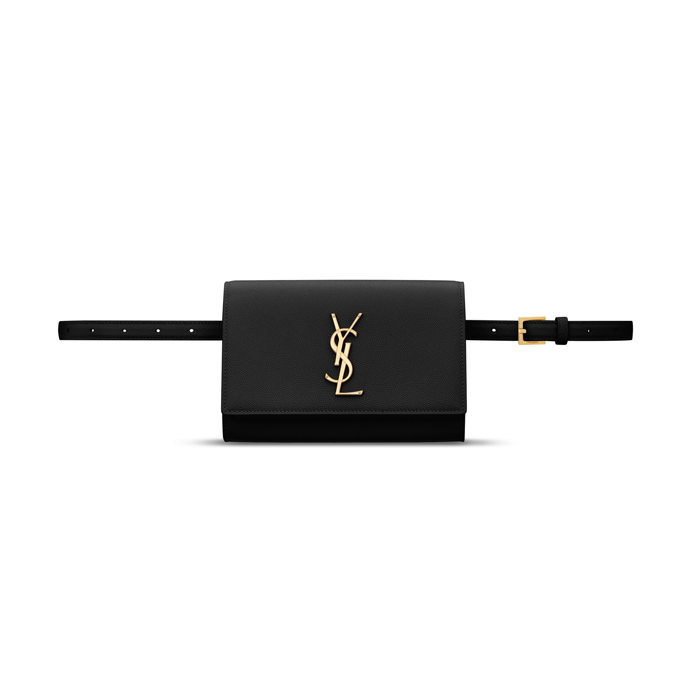 Y*S*L KATE BELT BAG IN GRAIN DE POUDRE-EMBOSSED LEATHER 534395BOW0J1000 (18*12*4.5cm)
